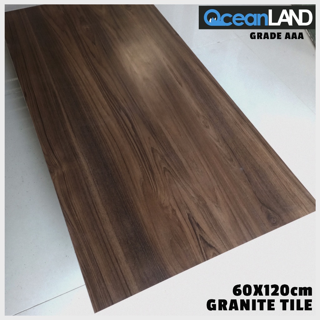 Granit lantai 60x120 Motif Kayu Coklat Tua Surface Matt Original Granite Tile Grade AAA