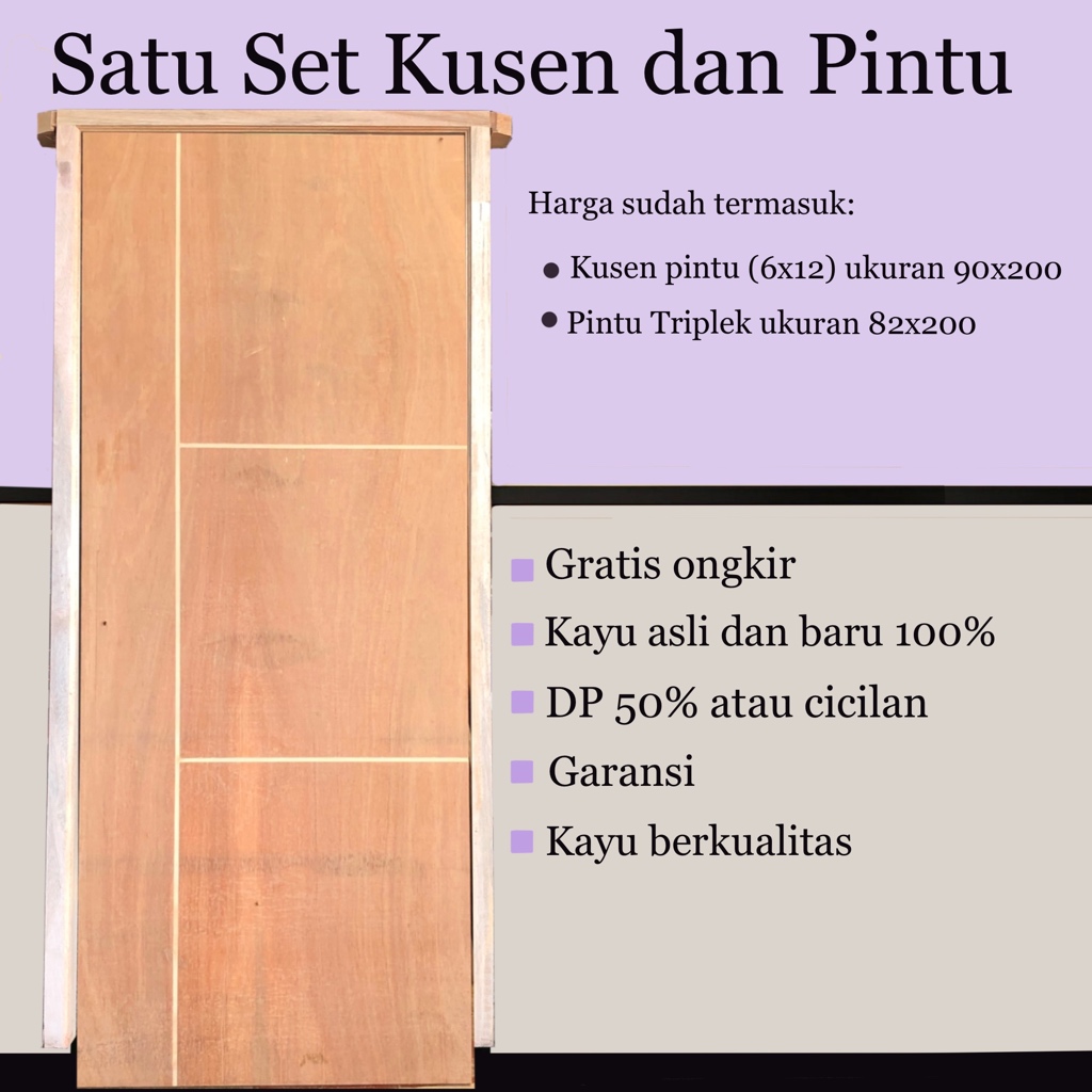 Kusen dan daun pintu triplek ukuran standar