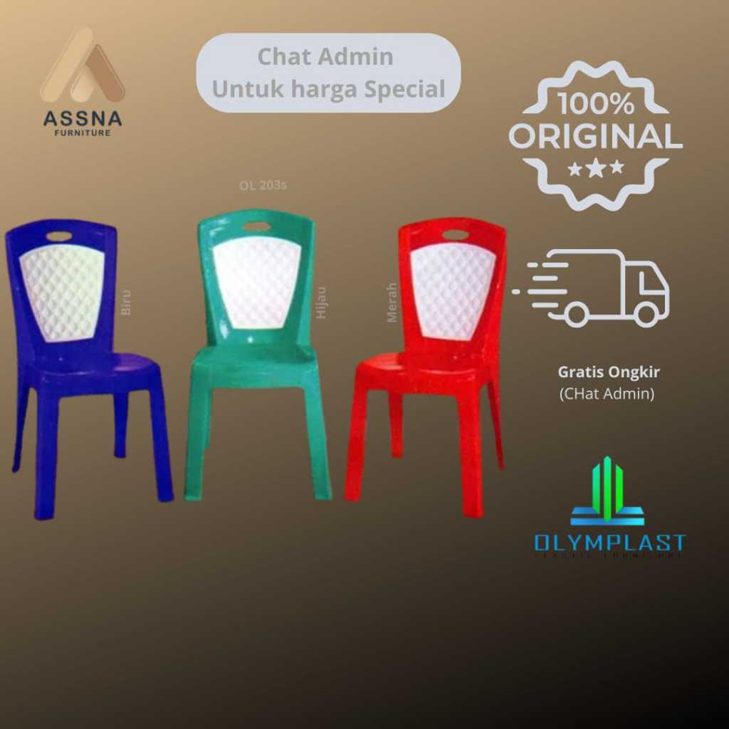 Kursi Makan Teras Santai Modern Plastik Sandar Sender Motif Rotan Anyaman Olymplast OL 203 s