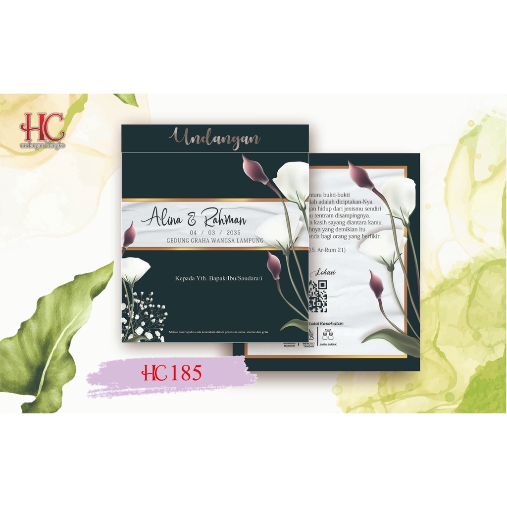 UNDANGAN PERNIKAHAN AESTHETIC KODE HC 185 - 189