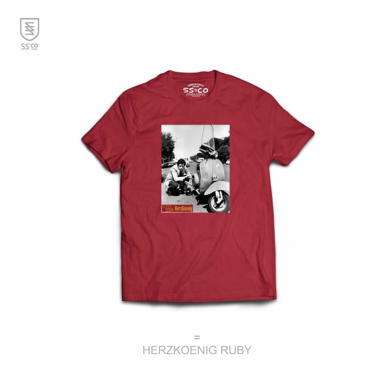 KAOS PRIAUNISEX VESPA SCOOTER CULTURE By RAVESPA || SOFT COMBED 24s || SS.CO MERCH “ HERZKOENIG RUBY
