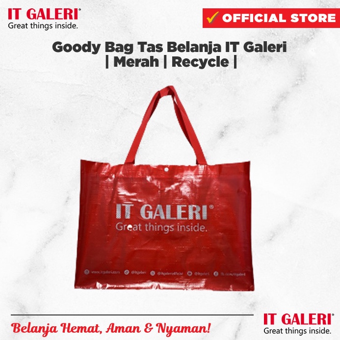 

Diskon 3 Produk Terbatas Goody Bag Tas Belanja IT Galeri Merah Recycle