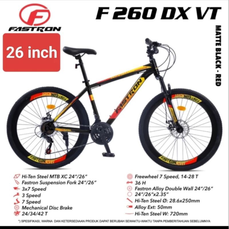 SEPEDA GUNUNG MTB 26 INCH FASTRON F 260 DX VT