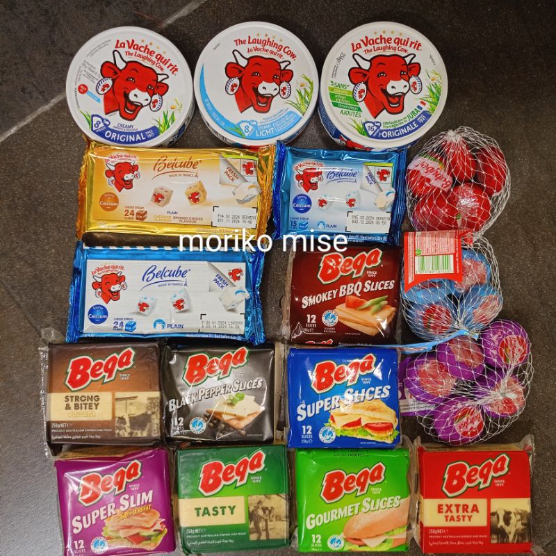 

keju mpasi anak BELCUBE cheese 125 / the LAUGHING COW cheez dippers original 140 gr / KIRI cream cheese spread 108 gr 6 portions / MINI BRIE CAMEMBERT ile de france australian gold / keju mpasi anak bayi BABYBEL merah