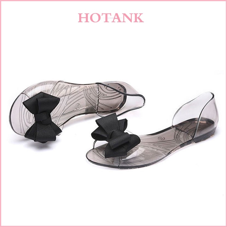 Big Sale Ready DSepatu Jelly Kaca Wanita Sepatu Jelly Datar Transparan Sepatu Jelly Simpul Sepatu Je