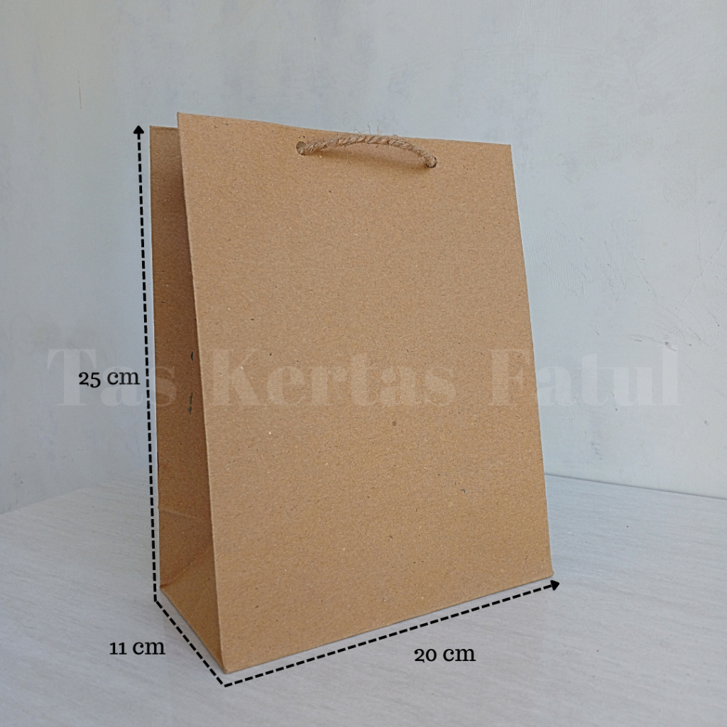 

TAS KERTAS PAPERBAG COKLAT POLOS UKURAN 20x25x11