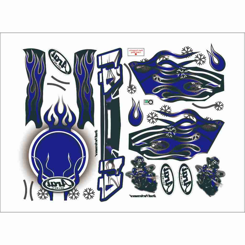 Water Decal/Stiker Decal Haga Custom Biru