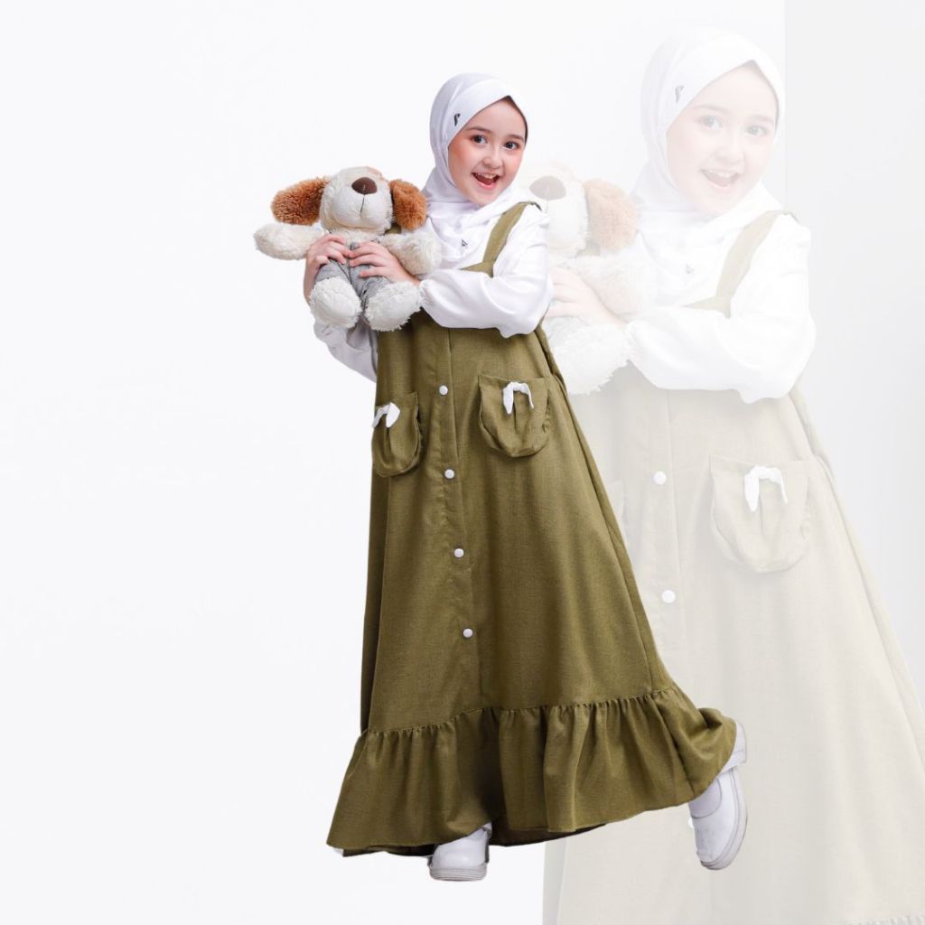 SUKAHIJAB - Micky Dress Baju Gamis Anak Perempuan 2-3 Tahun Model Terbaru Kekinian 2025 Overall