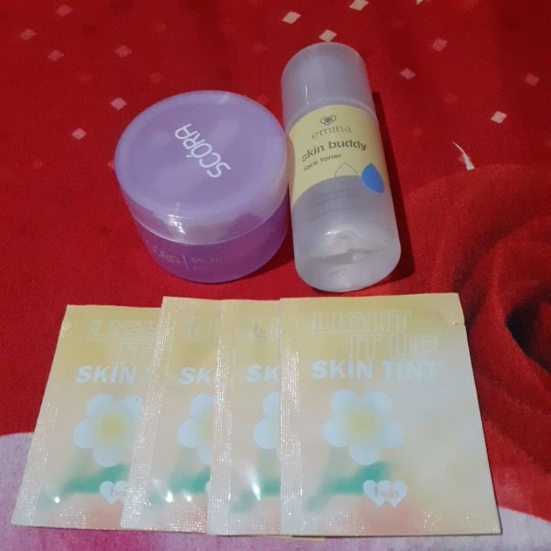 Preloved Moisturizer Scora, Toner Emina, Skin Tint BnB