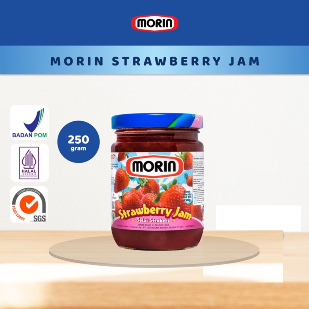 

MORIN STRAWBERRY JAM 250 GRAM, SELAI STRAWBERRY JODOHNYA ROTI