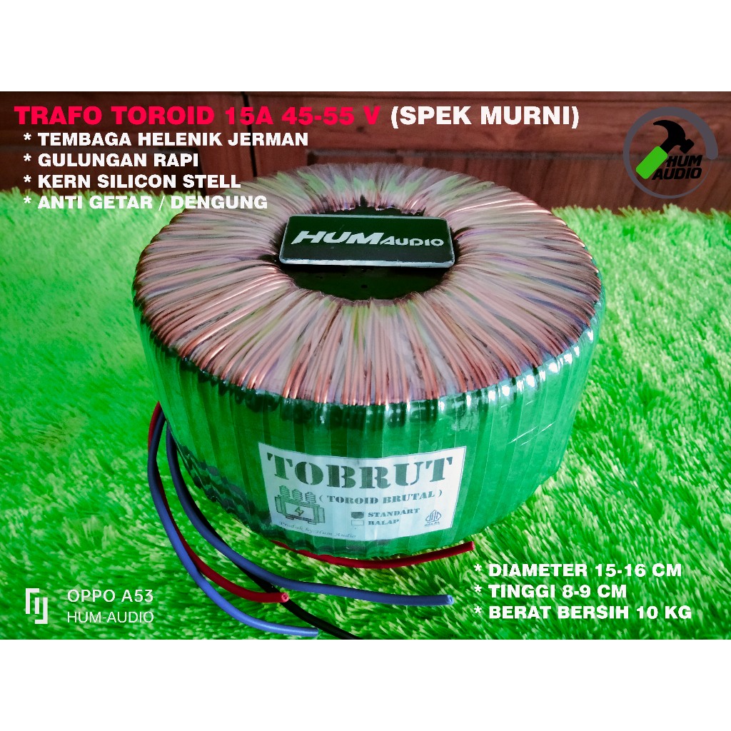TRAFO TOROID DONAT 15A CT 45-55V MURNI .