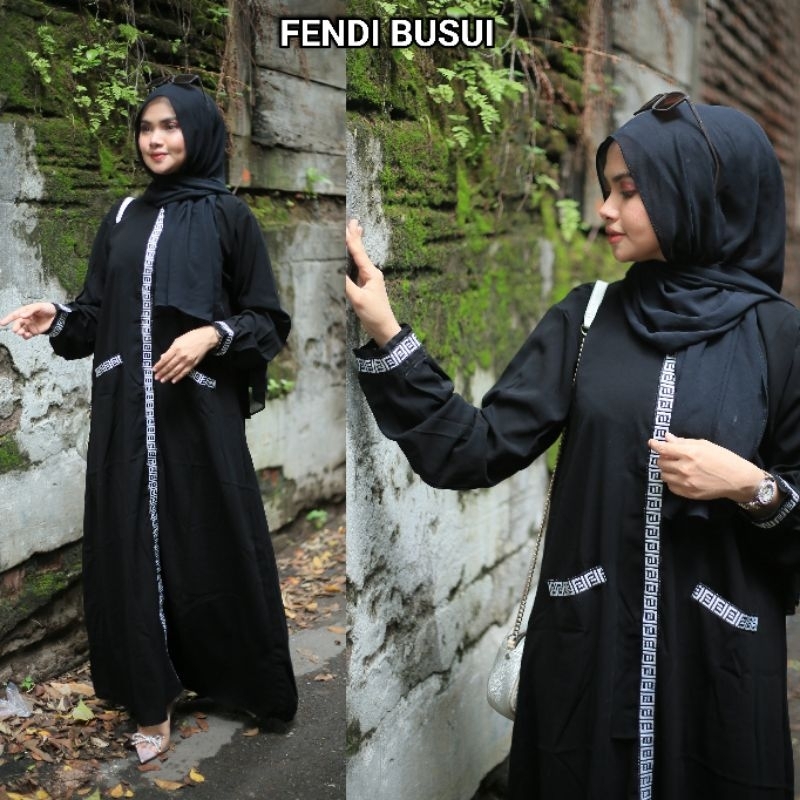 GRATIS ONGKIR - PUSAT GROSIR ABAYA GAMIS RICIS JETBLACK BUSUI
