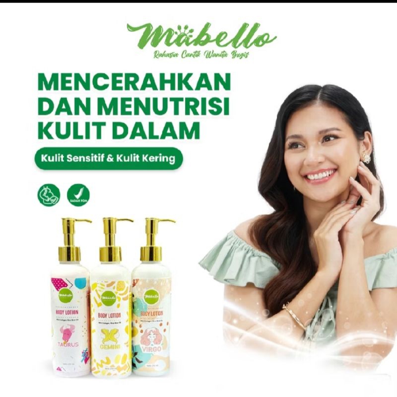 MABELLO Brightening body lotion by mabello / lotion kolagen plus niacinamide / extra melembapkan,men