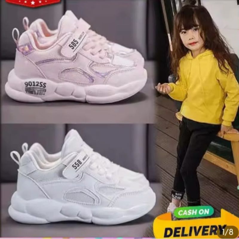 SEPATU COD/SEPATU ANAK WANITA MODEL IMPORT FASHION KOREA STYLE/SEPATU PUTIH ANAK TERLARIS KEKINIAN/S