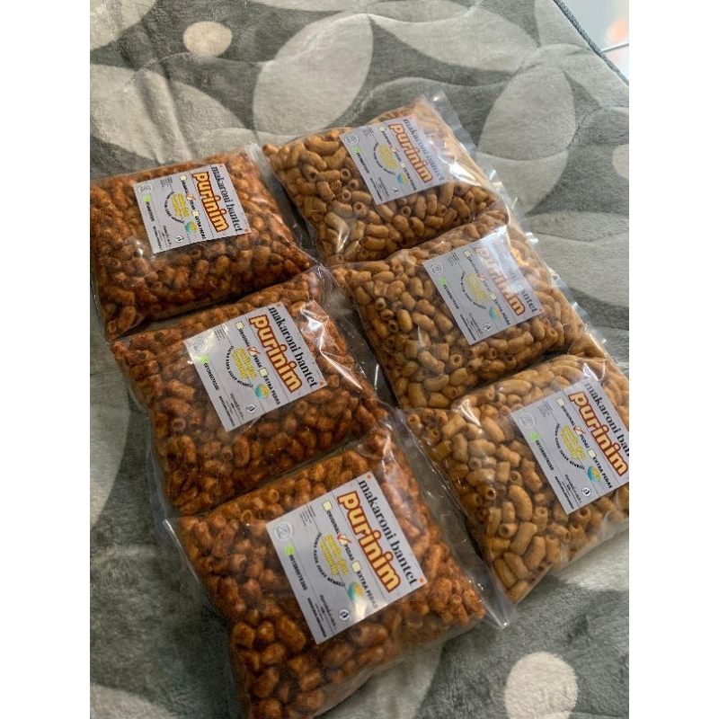 

makaroni Bantet PURINIM kemasan 250gr snack premium nikmat gurih pedas
