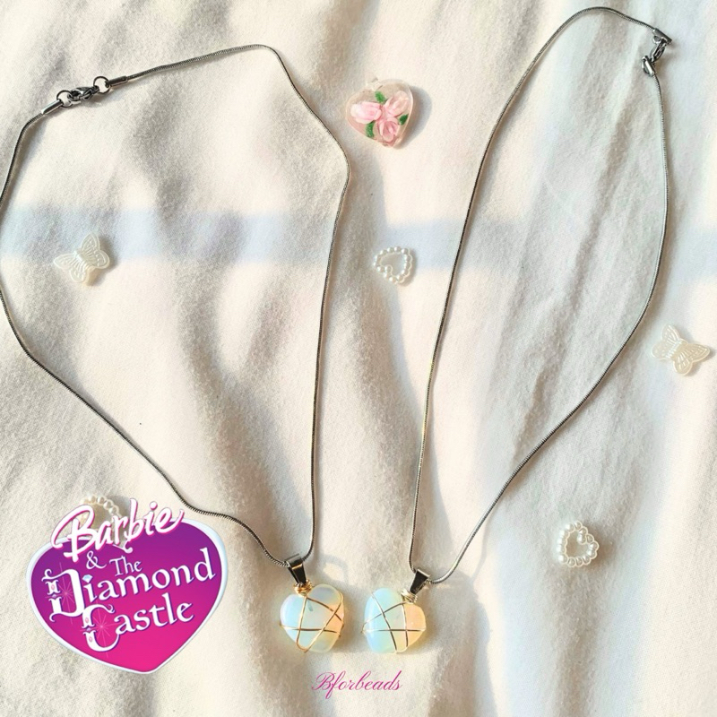 barbie the diamond castle inspired necklace in mini opalite