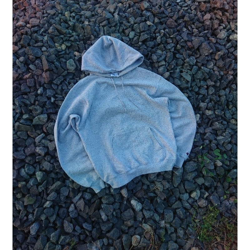 BLANK HOODIE CHAMPION ECO GREY || BOXY HOODIE || HOODIE CROP