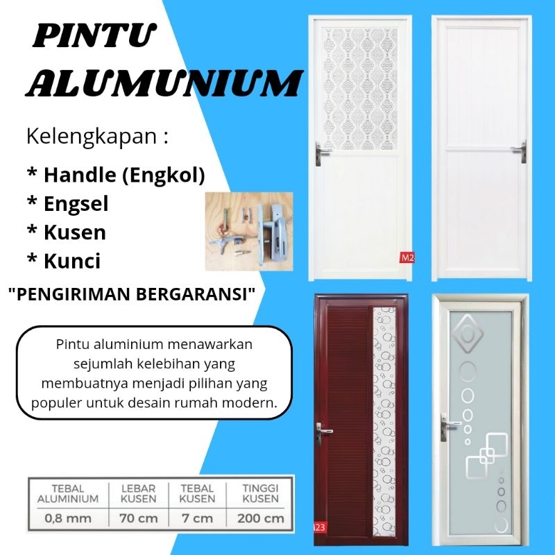 Pintu Kamar Mandi Alumunium / Pintu Full Alumunium Pintu Kamar Mandi / Pintu Alumium Kaca Premium