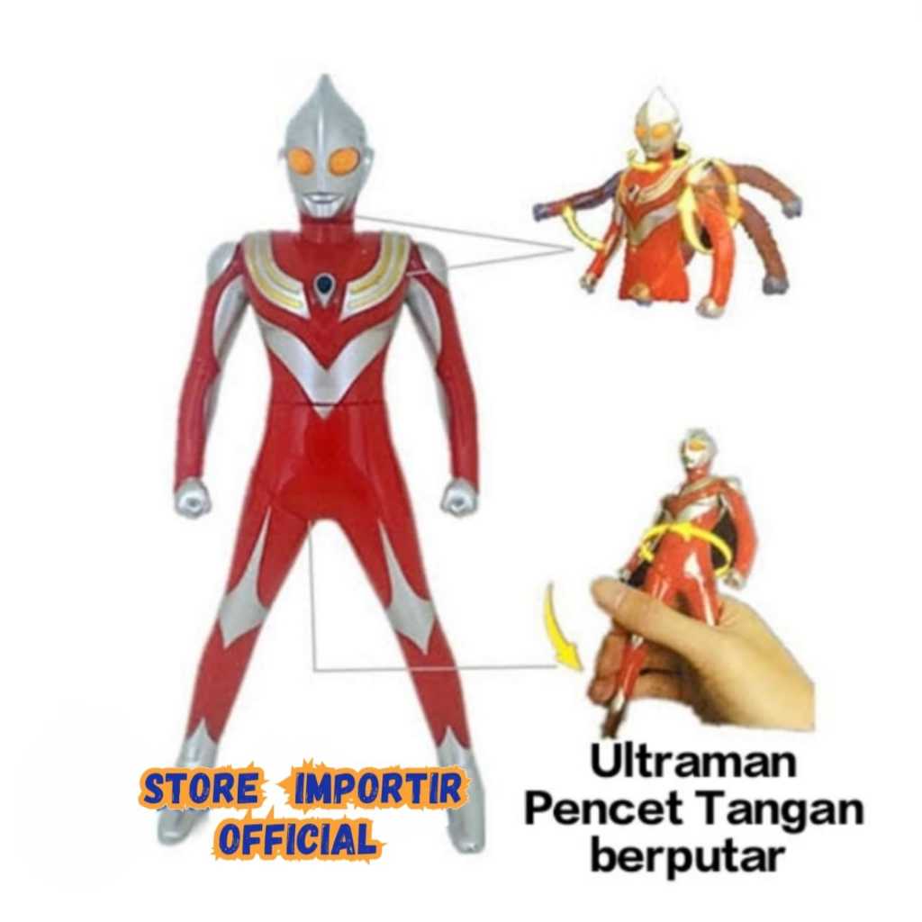RL589 4D Mainan Anak Terbaru Robot Ultraman Pencet Tangan Bisa Berputar Sendiri Keren | Mainan Kolek