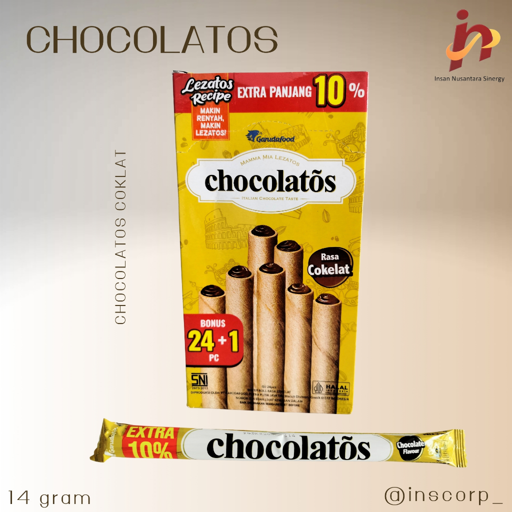 

Chocolatos cokelat with cream filling 14g/Pack/24Pcs