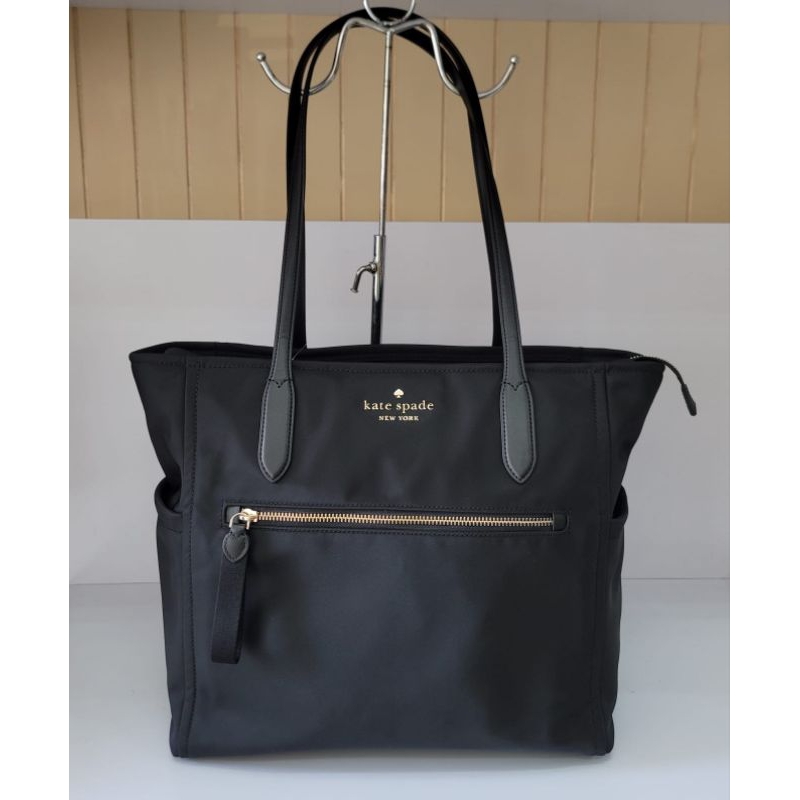 ks chelsea nylon large tote black k