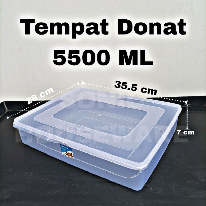 Tempat Donat Kotak Donat Wadah Donat Box Donatsu M Bolu Kue Pack 7200 7000 5500 ML Bening Transparan