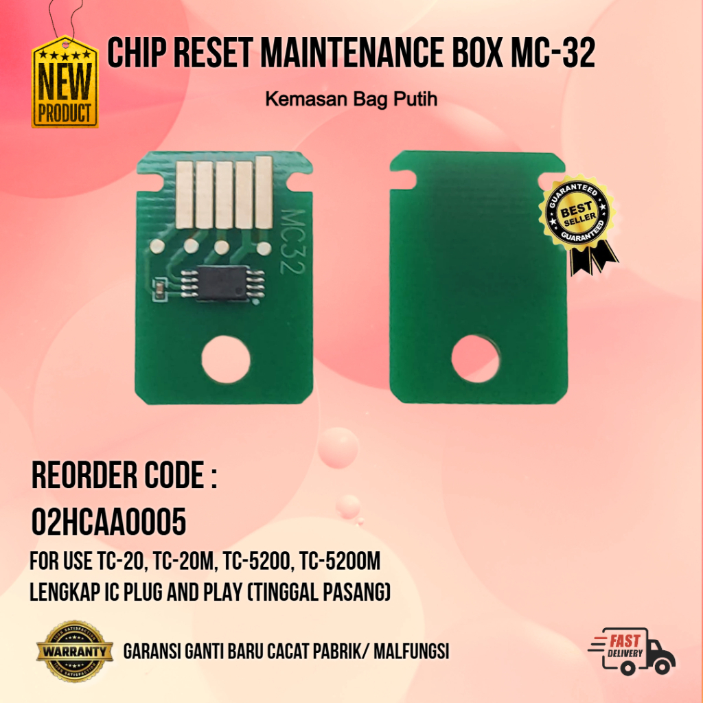 CHIP RESET MAINTENANCE BOX MC-32 MC32 For use: Canon TC-20 TC20, TC-20M TC20M
