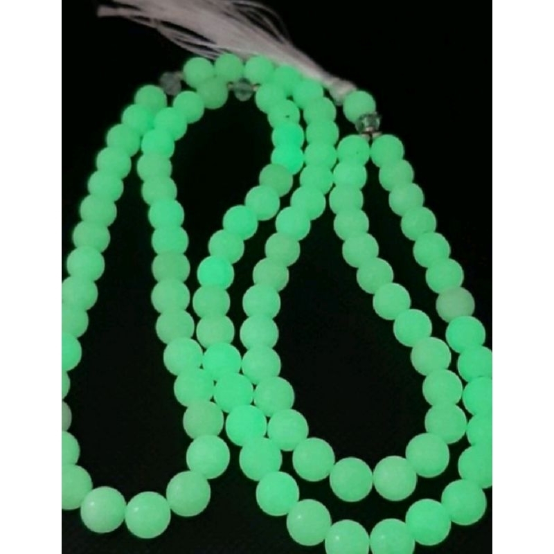 Tasbih batu 10mm menyala dalam gelap  original asli batu
