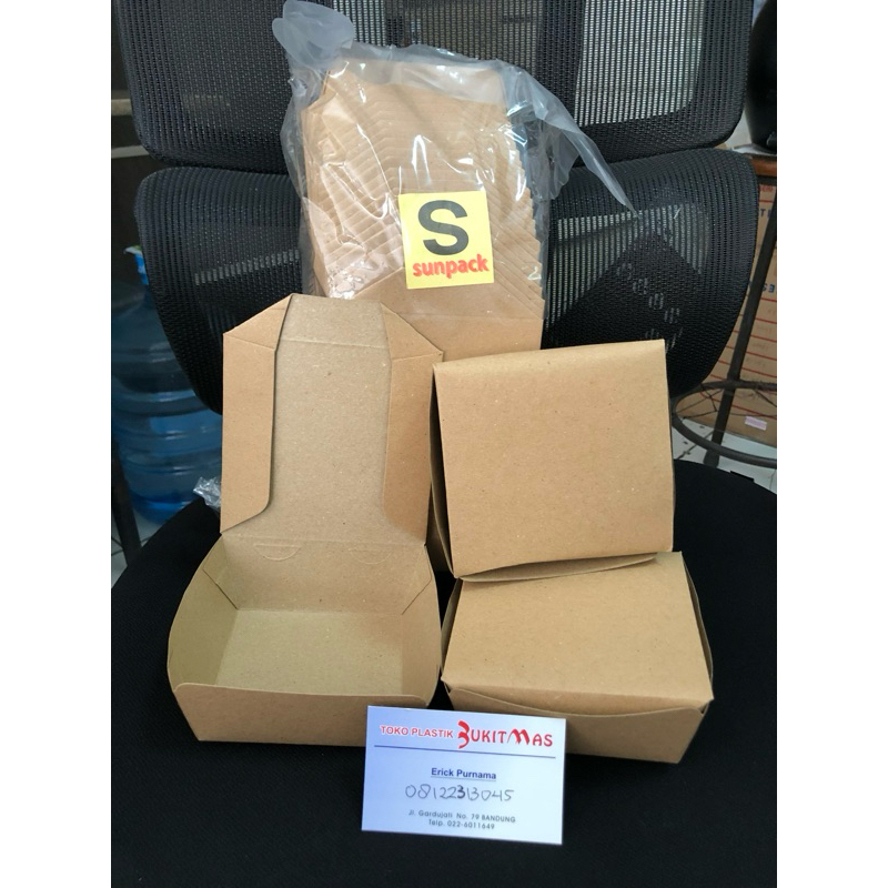 paper lunch box s kraft coklat paper lunch box S craft box nasi burger