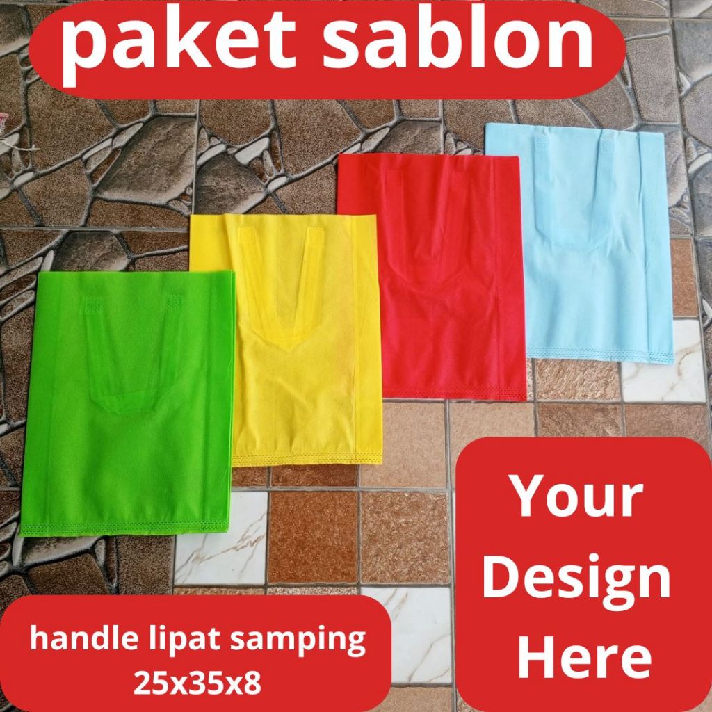 

Paket Sablon + Tas Goodiebag ukuran 25x35x8