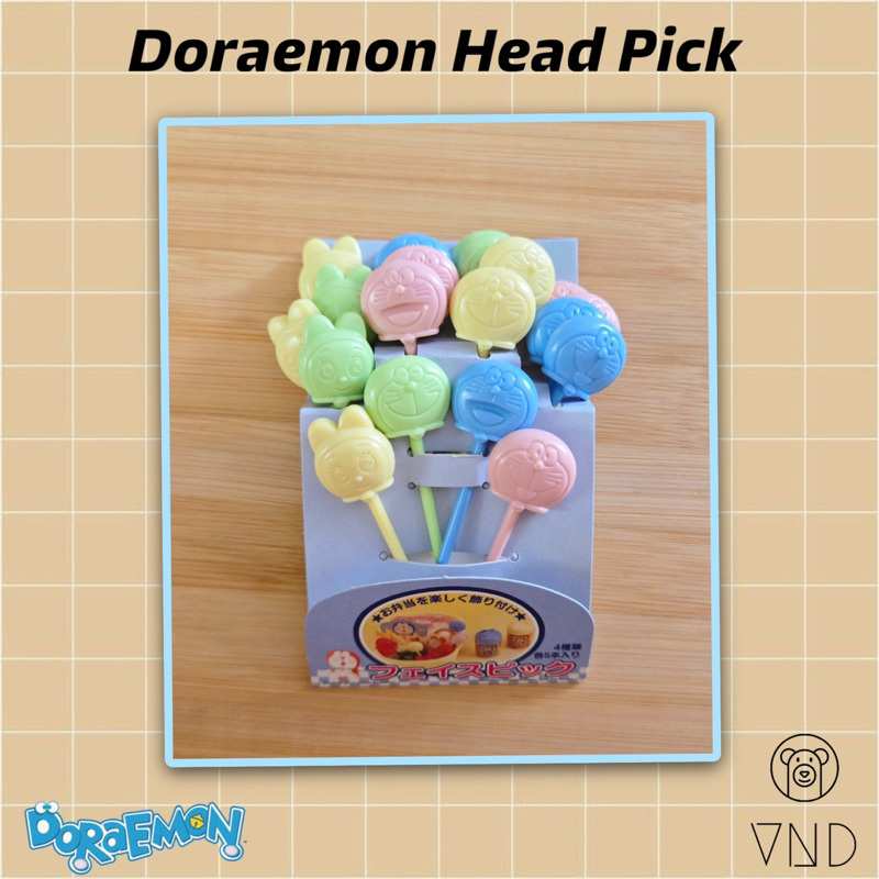 Doraemon Head Picks Pastel Color ORI Japan (Rare)/ Hiasan Bekal