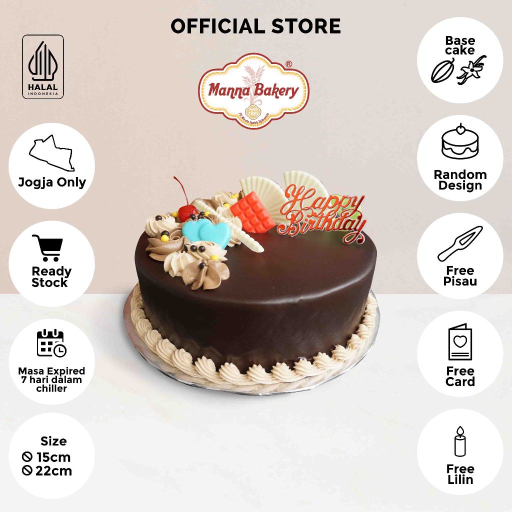 

Blackforest Cake/Roti Tart Vanilla / Birthday Cake/ Kue ulang Tahun Simpel/ Roti Ulang Tahun/Ready Stok/Ready Roti Ulang Tahun