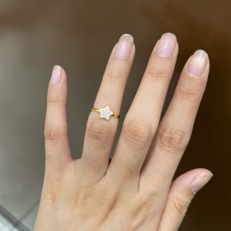 Cincin Bintang Uk7 Cincin Emas Asli Kadar 700 16K
