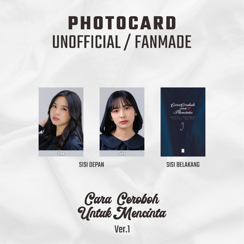Photocard JKT48 Unofficial / Fanmade PC Edisi "CARA CEROBOH UNTUK MENCINTA vol.1"