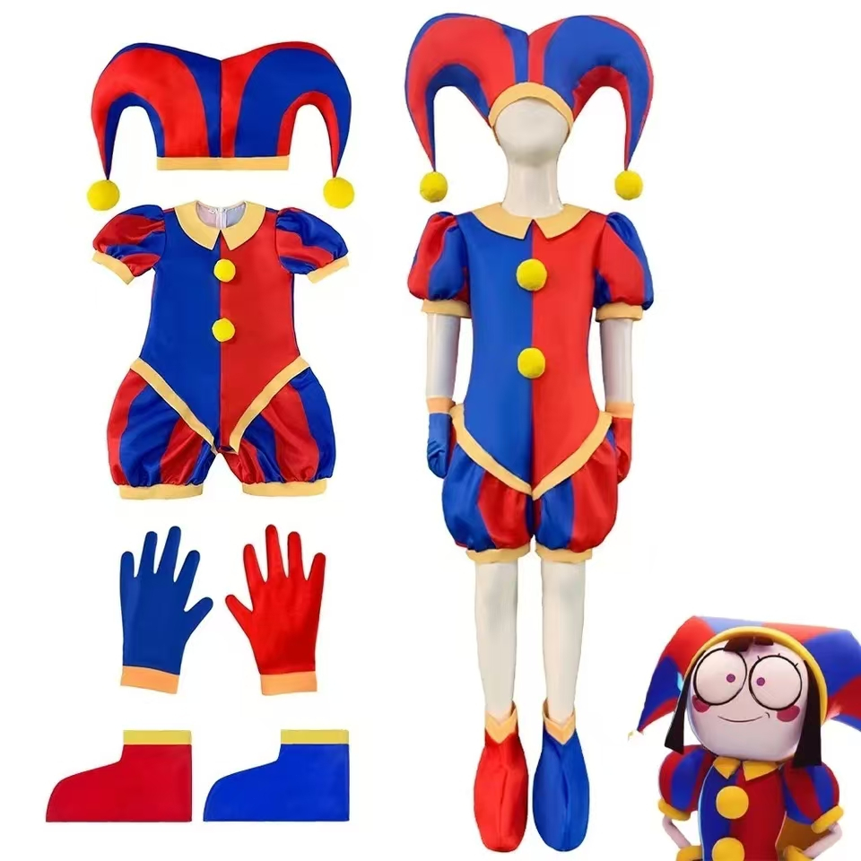 The Amazing Digital Circus Cosplay Costume Kids Halloween Cartoon Circus Pomni Jumpsuit Outfits 2024
