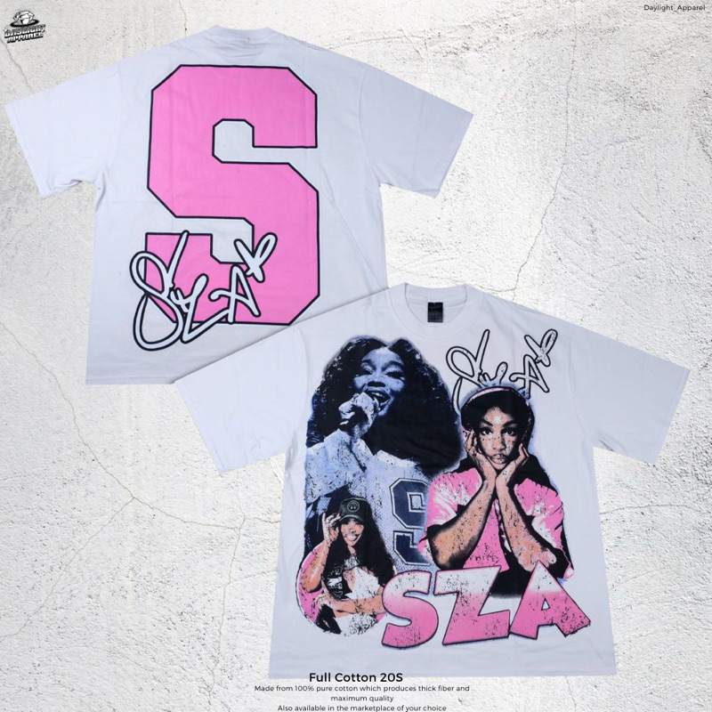 T-Shirt SZA Vintage Design - Oversized Model Black Solid