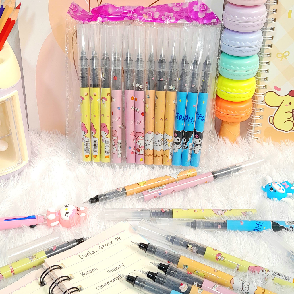 

Pulpen Gel Marble SANRIO Glow Kuromi Melody Cinamorol Tinta Hitam / Bolpen gel Sanrio Cute Lucu Imut Alat Tulis Sekolah Anak Kekinian Stationary Fancy Kualitas Terbaik Bisa Grosir dan COD Harga TERMURAH