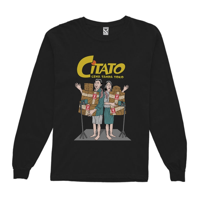 Zerotwentytwo T-Shirt Longsleeve Citato Black | Kaos Lengan Panjang Citato Hitam Pria Gambar Lucu