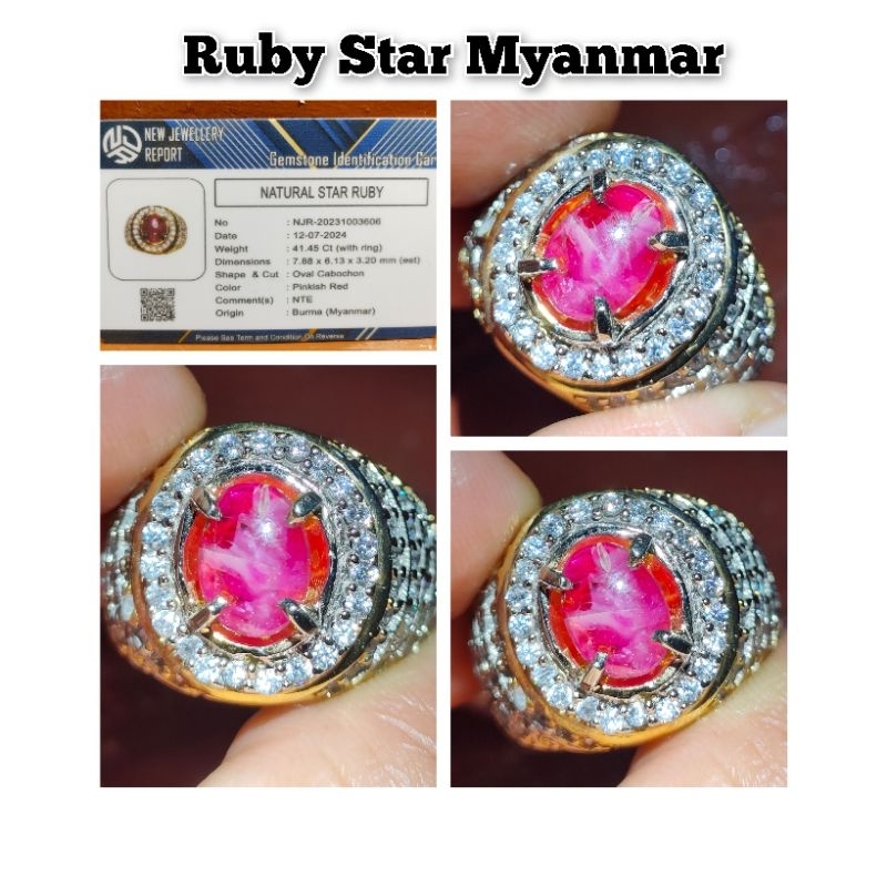 CINCIN BATU PERMATA RUBY STAR BURMA BELANG KOI