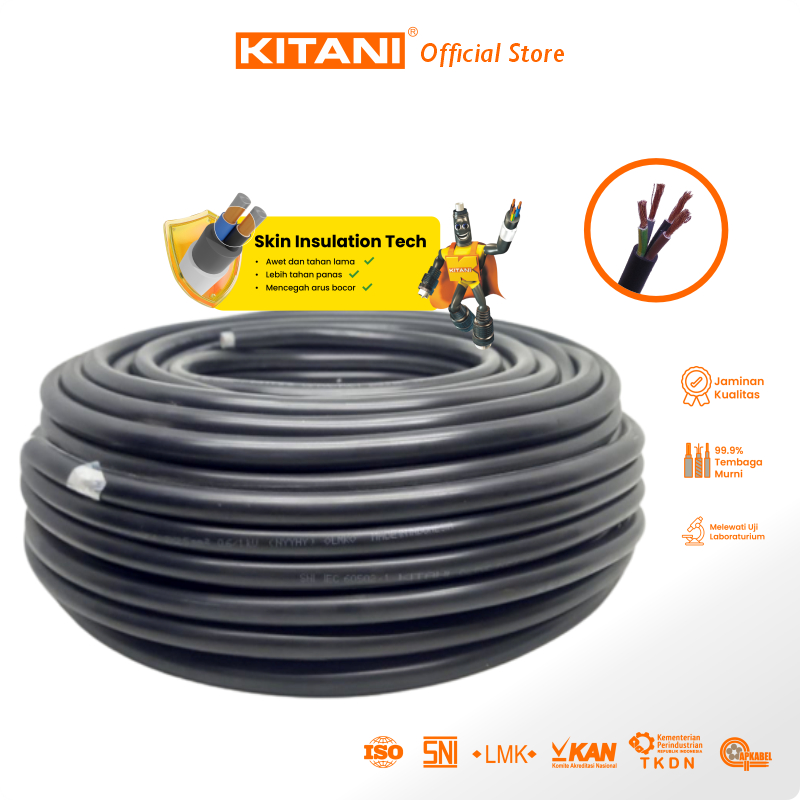 KITANI - NYYHY 4×4 mm² - 100 Meter -  Kabel Listrik Tembaga Serabut