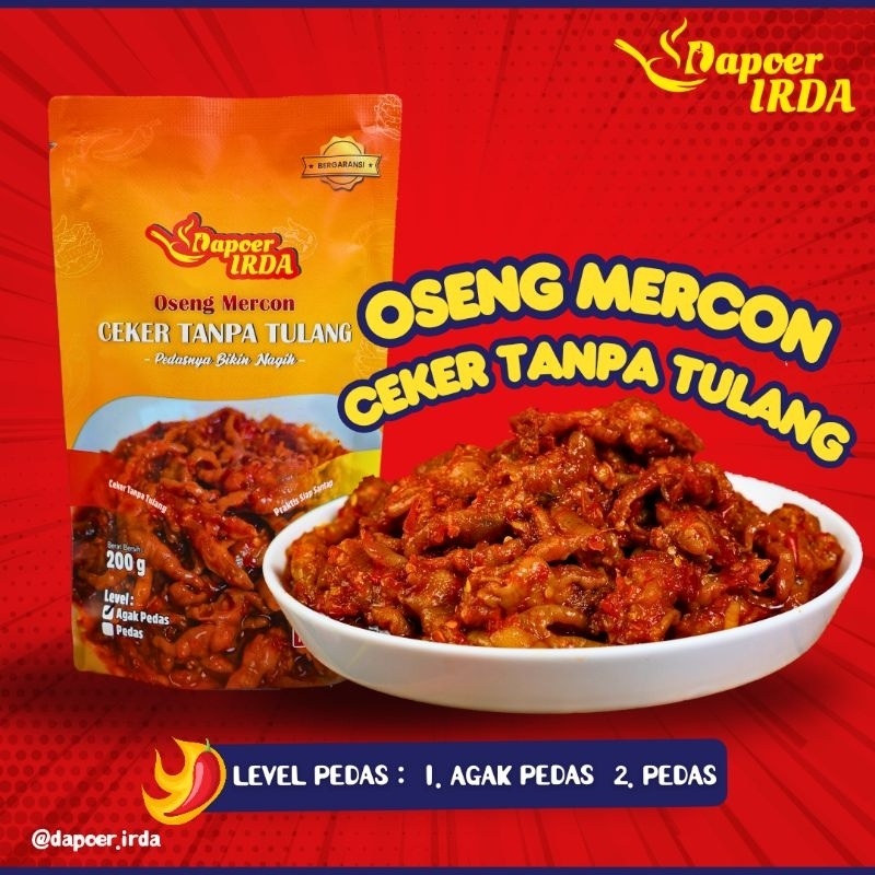 

Oseng Mercon Ceker Tanpa Tulang Dapoer Irda 200grm - Hidangan Pedas Nikmat