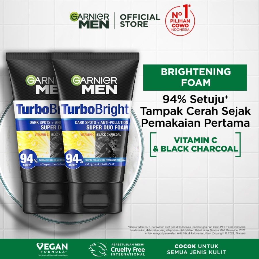 Garnier Men Turbo Bright Super Duo Foam 100ml