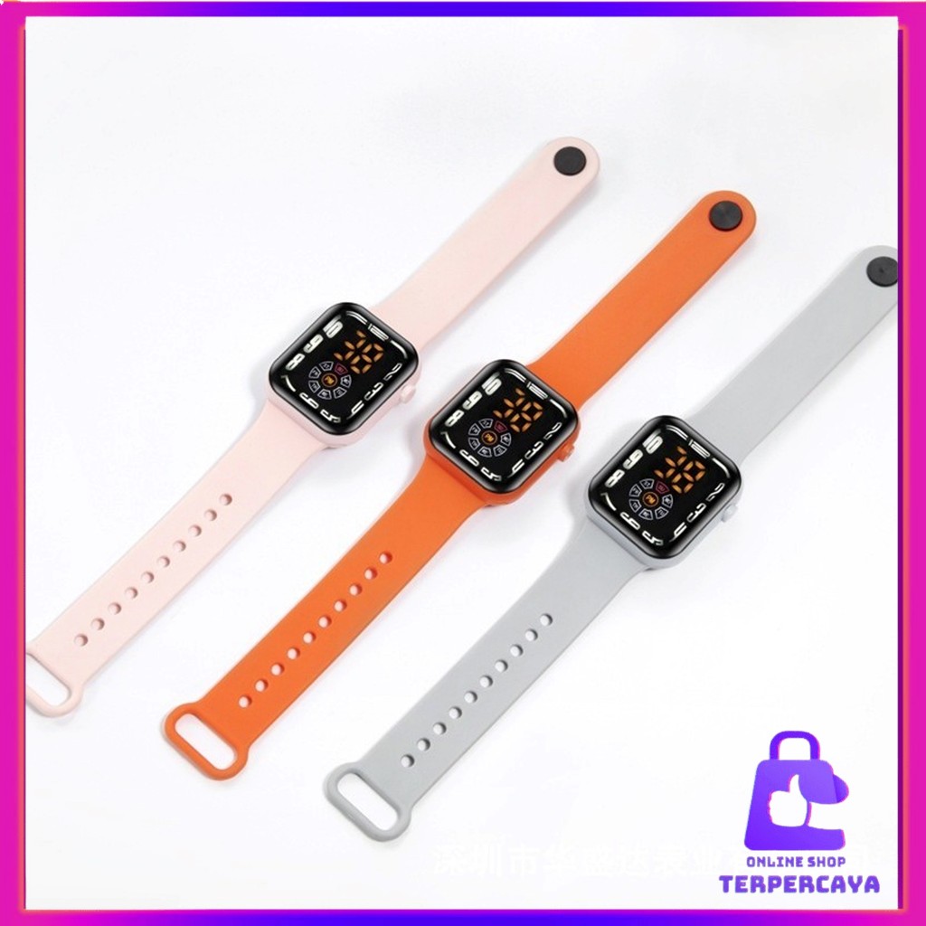 OST Jam Tangan Digital LED Rubber Unisex Strap Tali Silikon 6812 Electronic Pria Wanita Fashion Taha