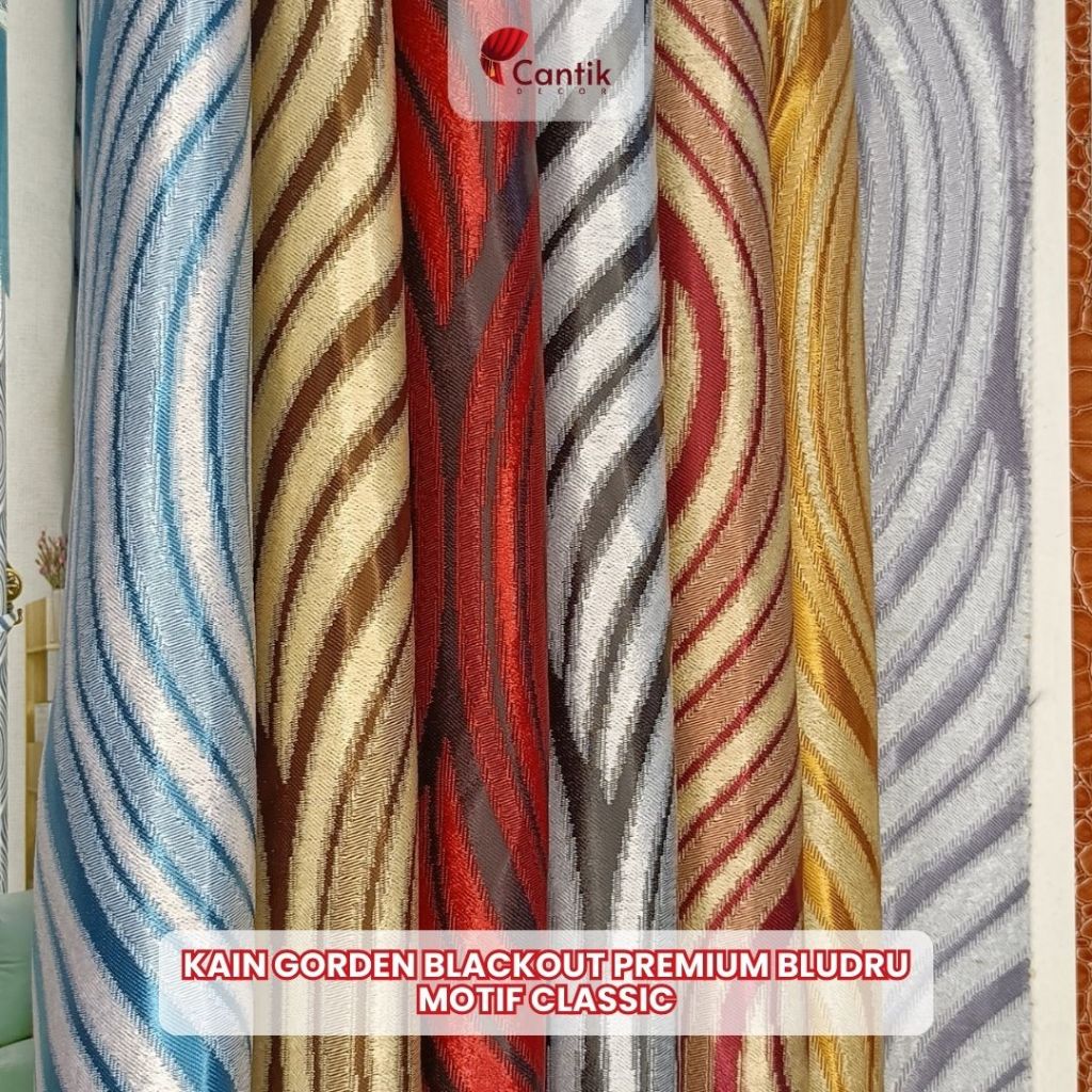 Kain Gorden Blackout (Anti Matahari) Bludru Motif Classic