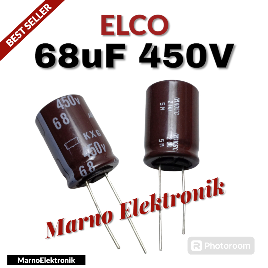 CAPASITOR ELCO 68UF 450V KAPASITOR ELCO ASLI ORIGINAL ORI