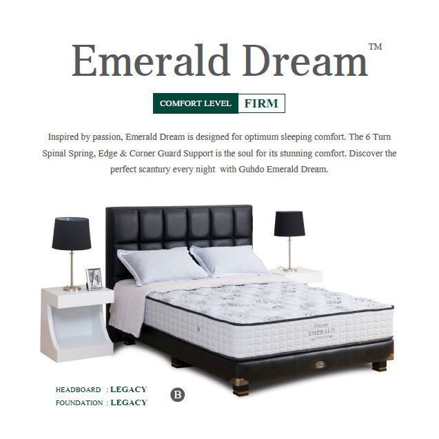 Springbed Orthopedic Guhdo Emerald Dream Fullset & Matrass Only (Free Bantal & Guling)