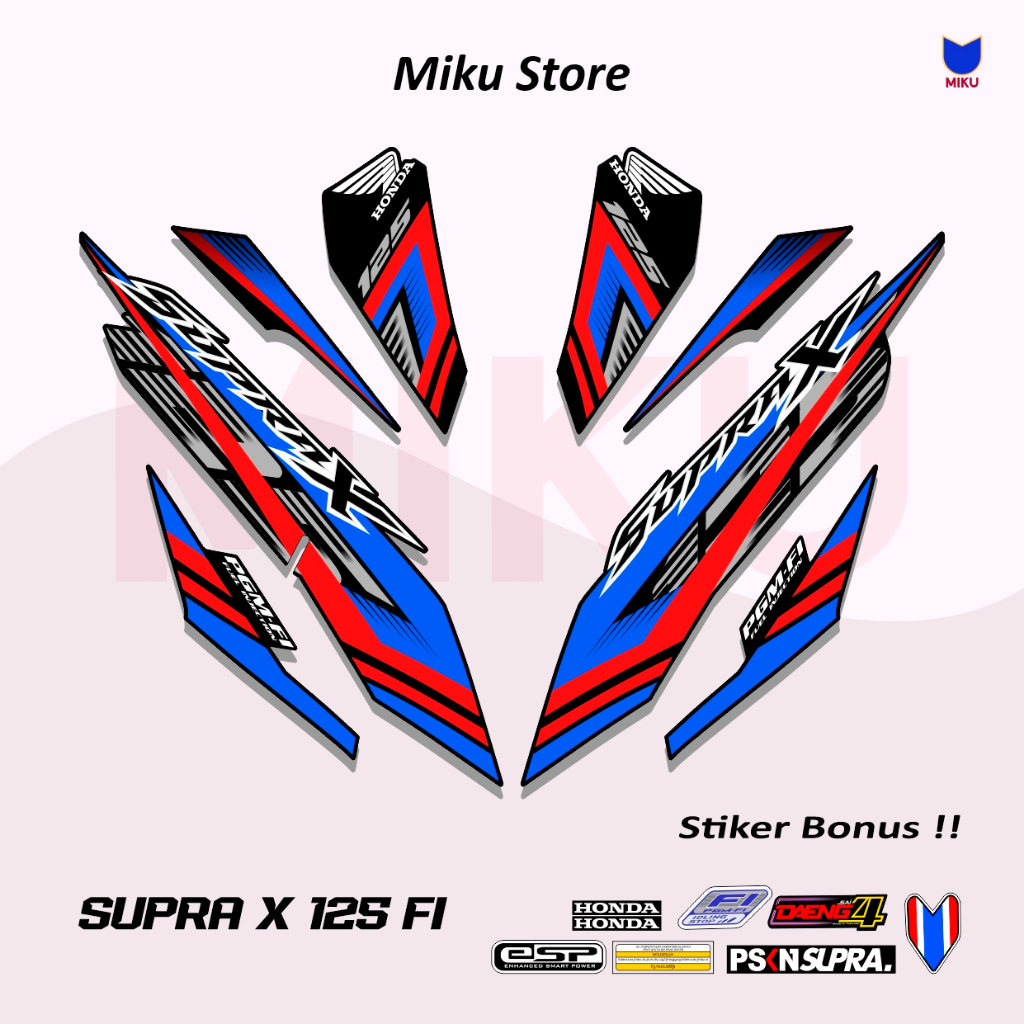 STRIPING STIKER STICKER SP71D MOTOR HONDA SUPRA X 125 FI 2021 2022 MOTIF GARIS SIMPLE GRAFIS RACING