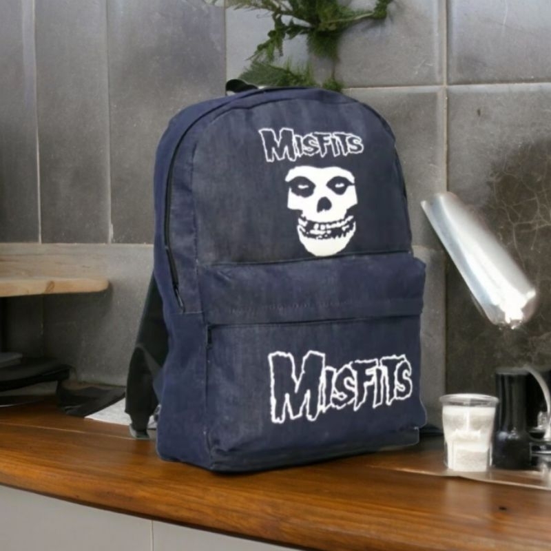 Miqdi Tas Ransel Sekolah Pria Bahan Denim Distro Keren