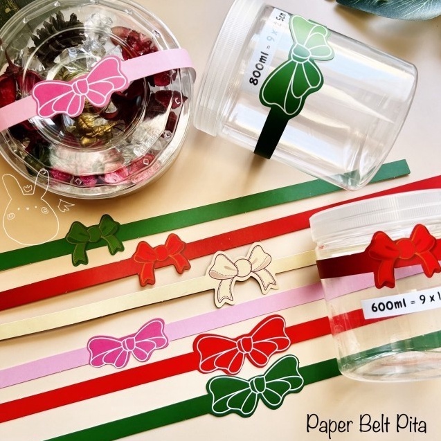

NEW VARIAN 2pcs Paper Belt Pita PBP Sleeve Kotak Segel Sabuk Natal Lebaran Sincia PBP