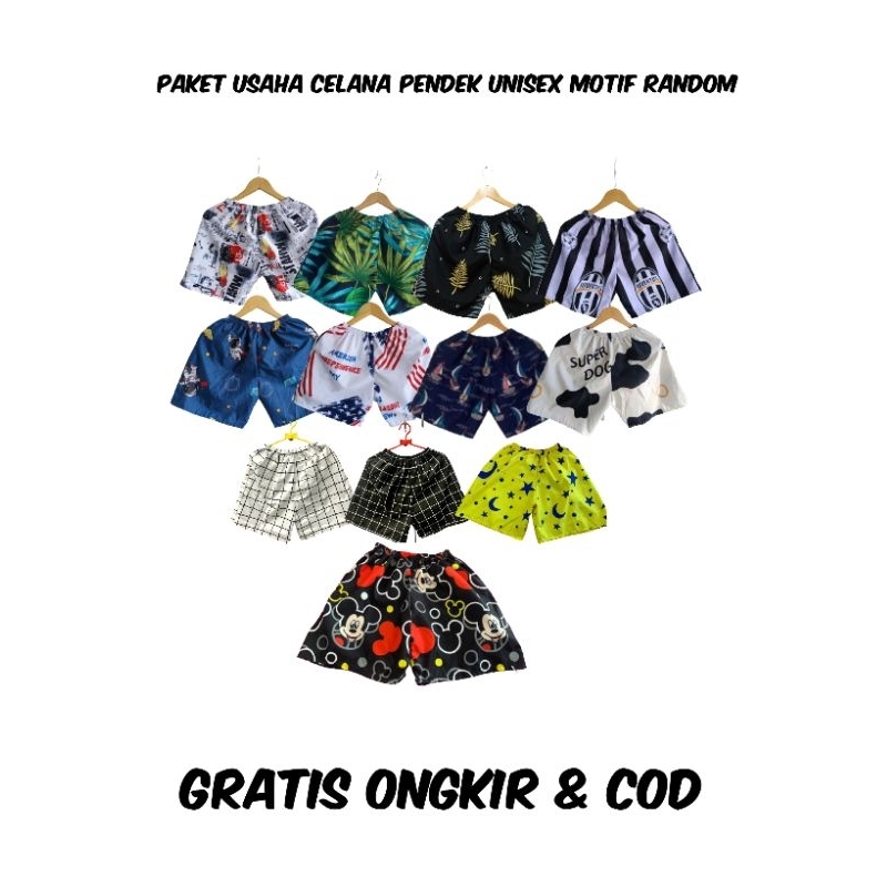 TERMURAH PAKET USAHA CELANA PENDEK PRIA/WANITA/KOLOR PENDEK/SATU LUSINAN